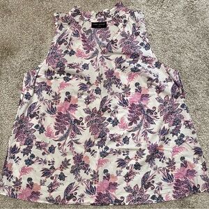 Lane Bryant Pink and Purple Floral Blouse